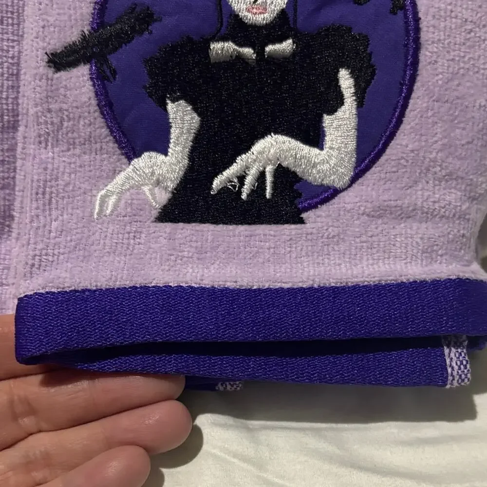 Purple Hand Towels with Gothic Design Wednesday Adam’s look alike Adam’s family
